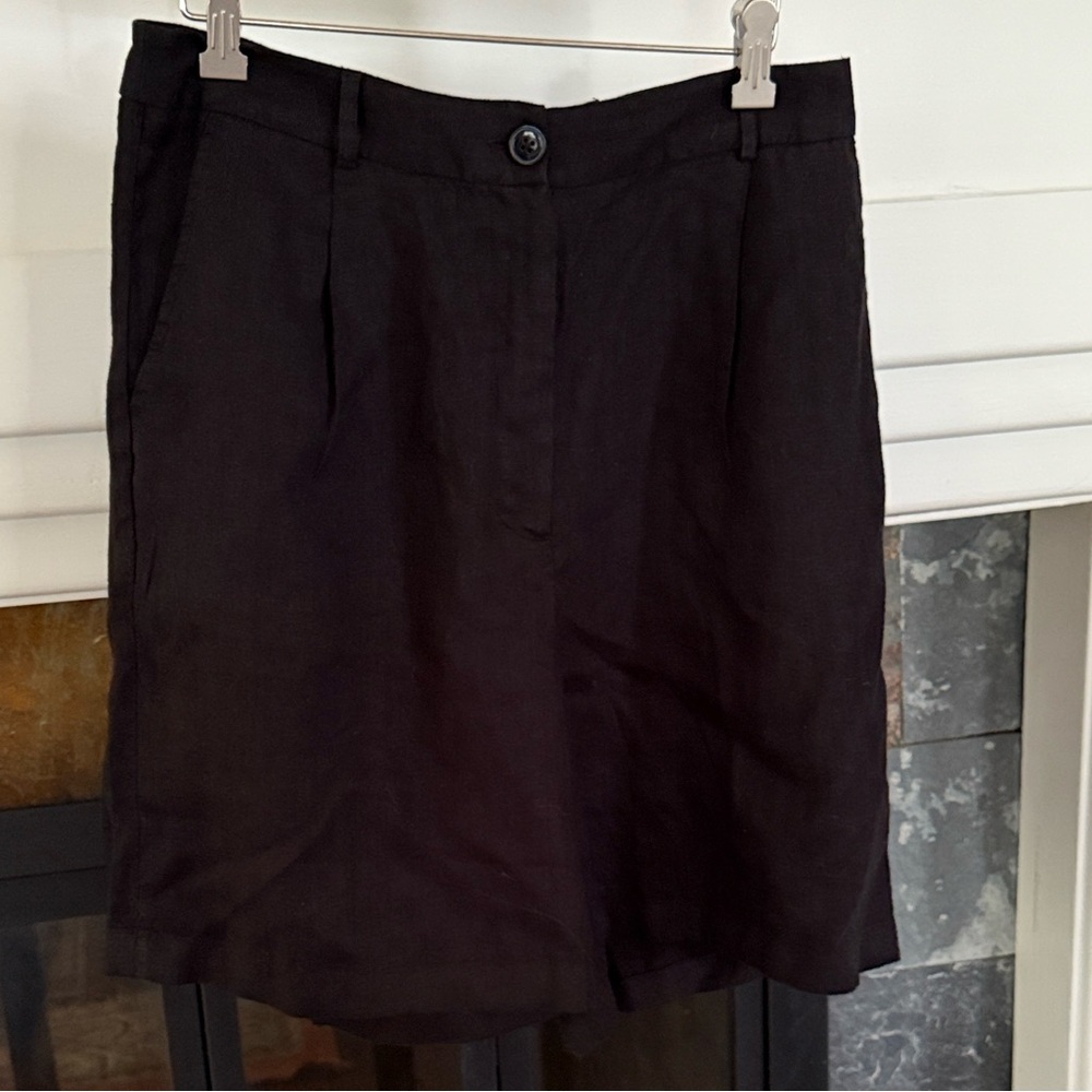 Classic Black Women's Millie Walking Shorts in Linen. Pockets. Size M. New! - Picture 4 of 7